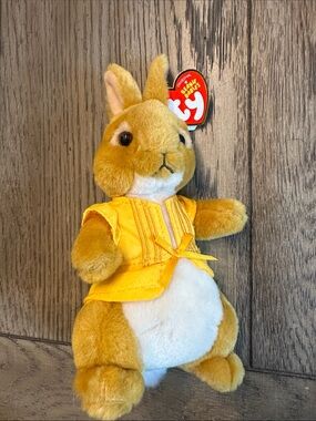 Ty Beanie Babies Mopsy Bunny Plush Peter Rabbit Movie Collection Yellow Coat NWT